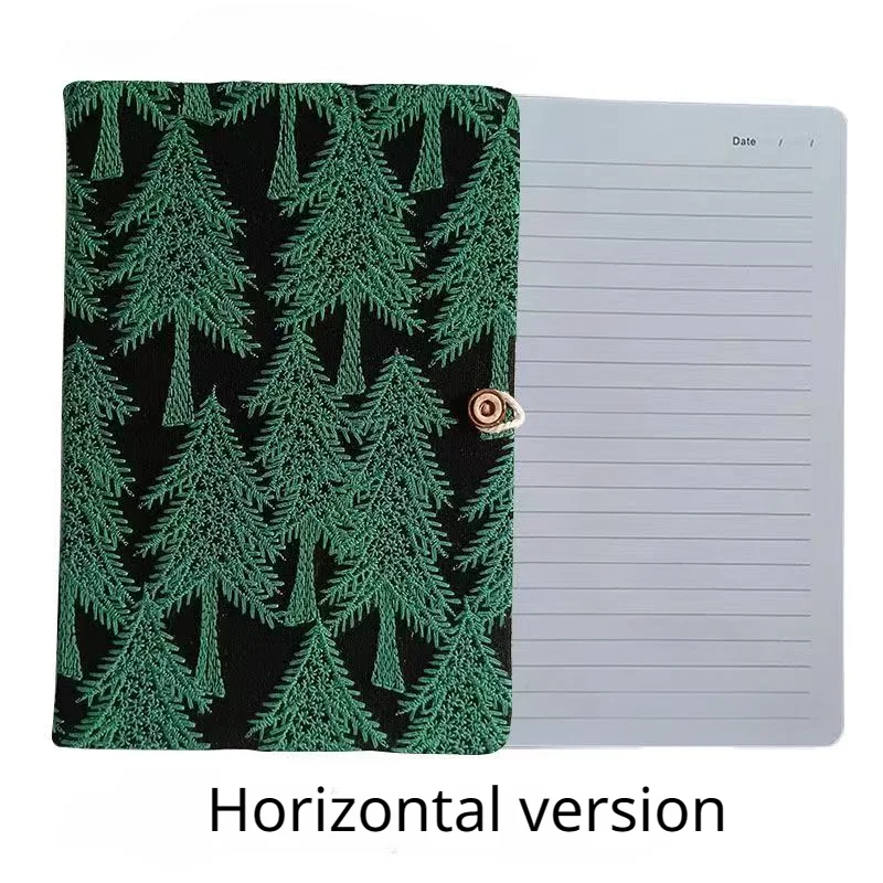 Original Fabric Embroidery Forest Style Notebook A5A6 Simple Portable Diary Handmade Thickened Student Work Record Handbook