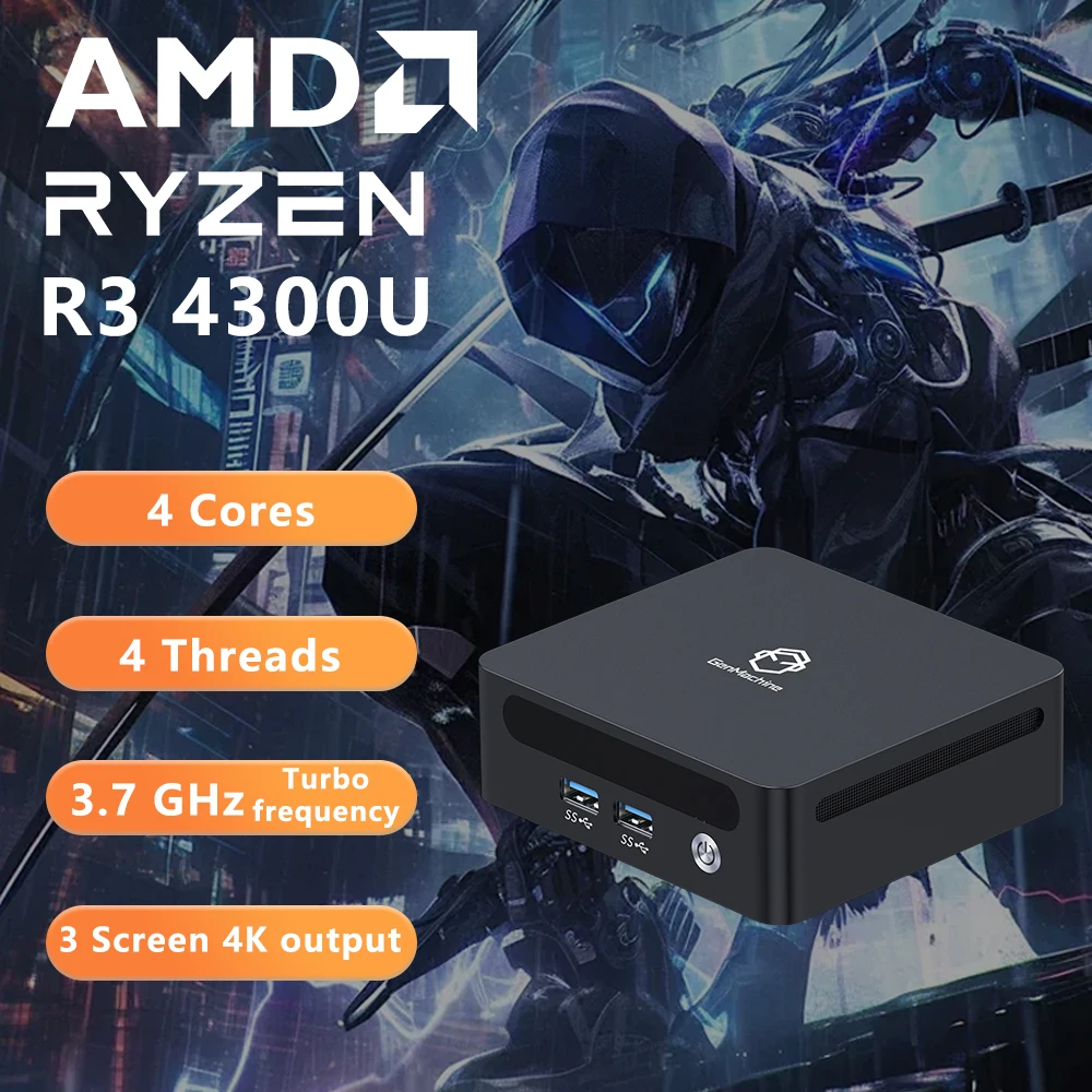 DDR4 3200Mhz RAM WiFi6 حساب الألعاب لتقوم بها بنفسك الألعاب GenMachine كمبيوتر صغير AMD Ryzen 4300U 4500U Ren4000 4600H Ren4000 4650U Windows 11