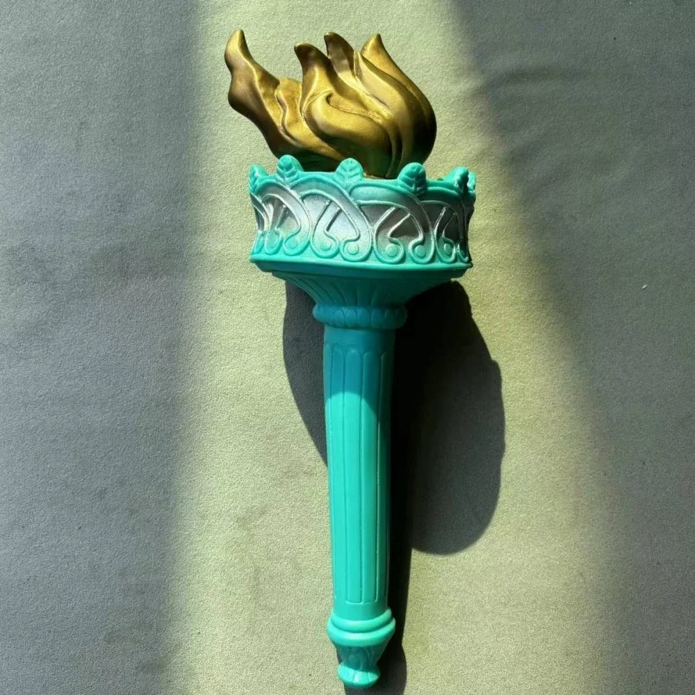 Halloween Statue of Liberty Headwear with Torch Cosplay Latex Mask Female Decorative Props Party Costumes Realistic Supplies
