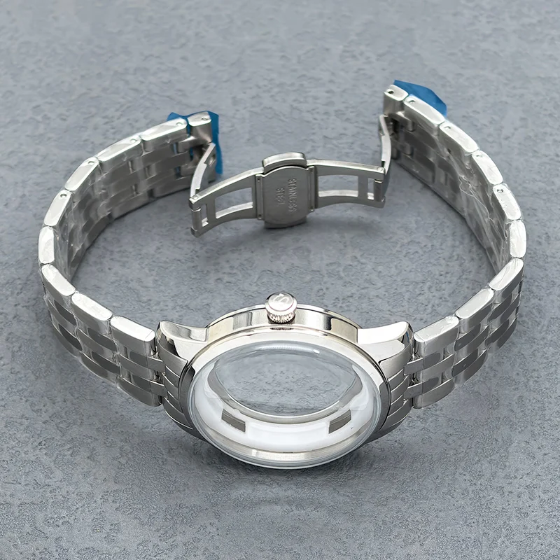 Silver NH35 Case 40mm Cocktail Watch Case Fits NH35 NH36 NH38 NH39 4R Movement 35mm NH35 Dial Arch Glass Transparent Back Cover