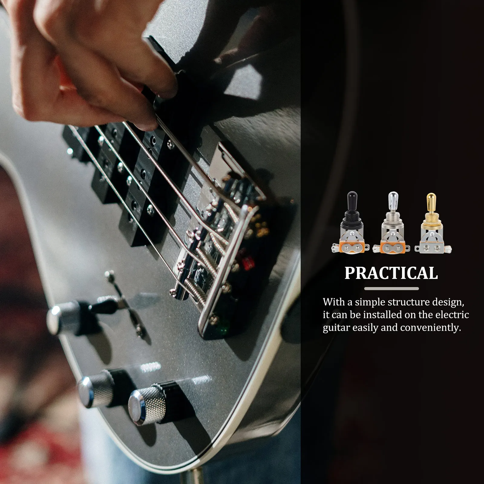 

Pickup Switch Guitar Parts Metal Toggle Selector 3 Way Accessories for Electric The