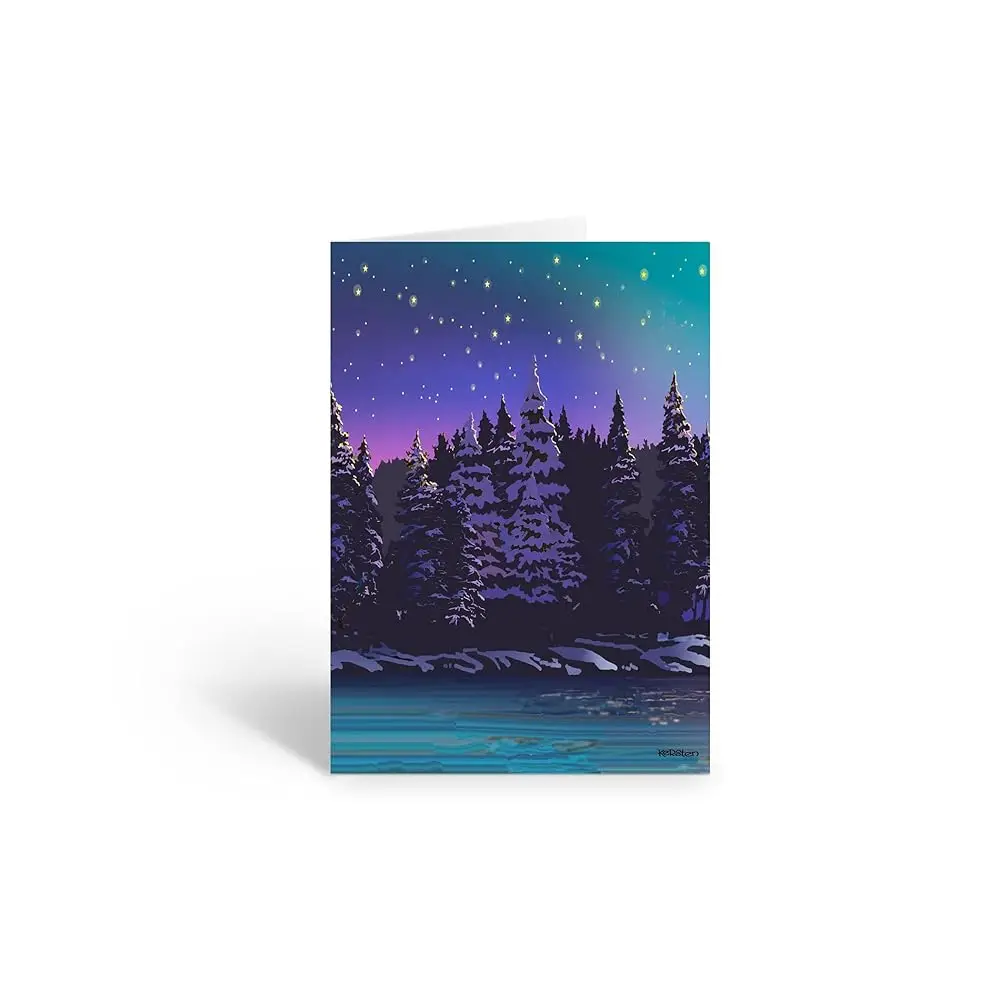 

Набор открыток «Лес и ночной небосвод» - 10 открыток в коробке и конверты - Лесные деревья (Морской лес)