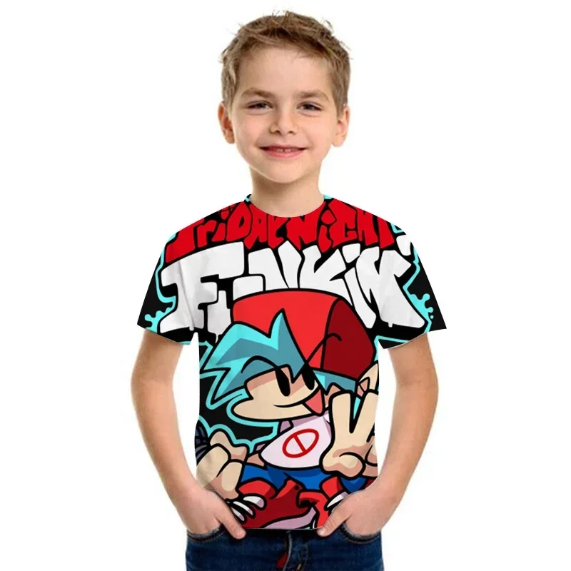 Friday Night Funkin 3D Kids T-shirt Streetwear Sweatshirt Toddler Girl Hip Hop Tops Kawaii Tees Fashion Baby Boys Funny Clothes