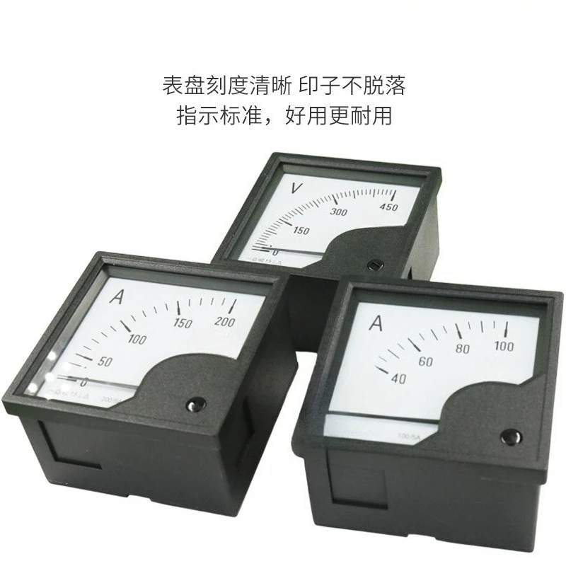 6L2 Analog AC Ammeter Voltmeter Panel Mount Pointer Meter 450V 50A 100/5A Current Voltage Gauge