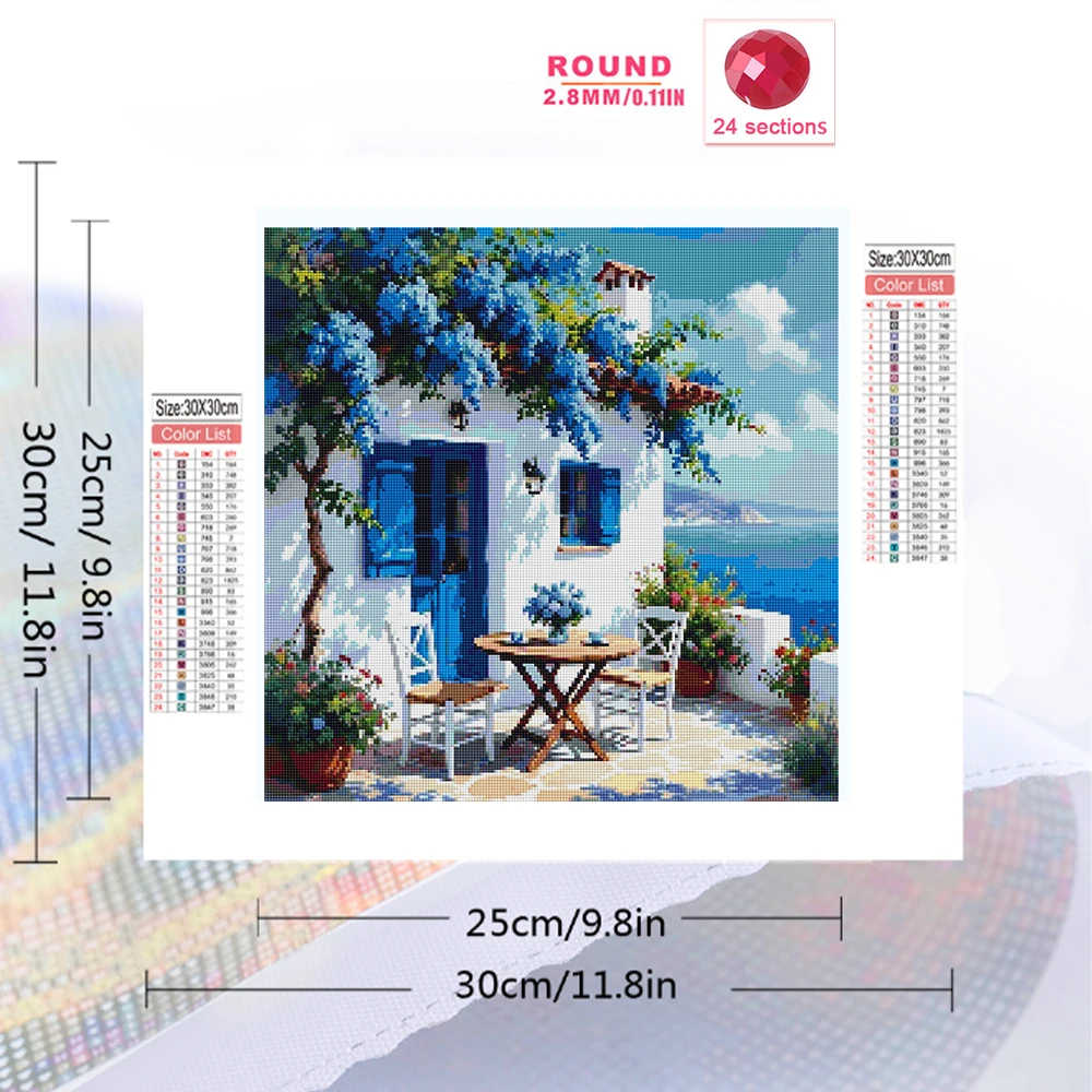 Evershine Landscape Diamond Painting Seaside House Rhinestones Mosaic Full Square Embroidery Flower New Arrival Decor For Home