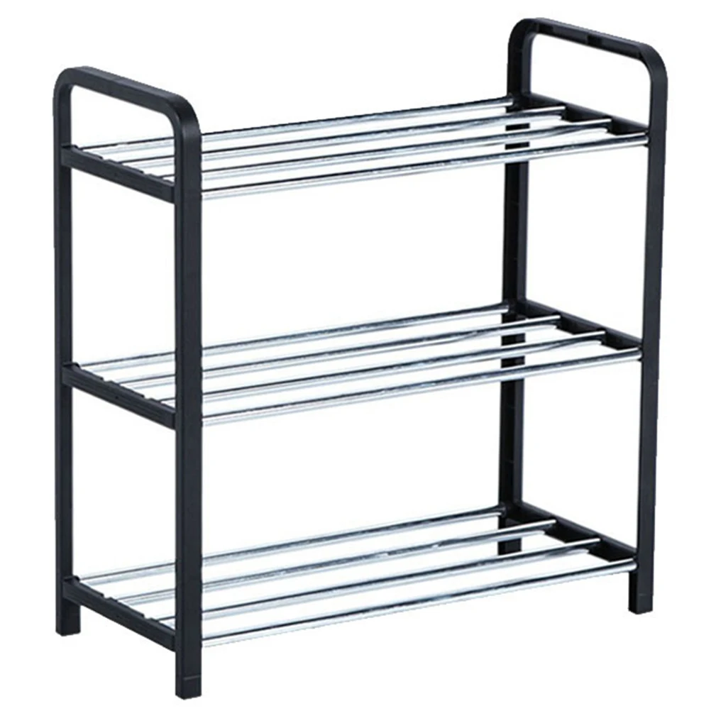 

Multi-layer Shoe Rack PP Steel Pipe Compact Size Simple Storage Holder Sneakers Organizer Household Tidy Solution Three-layer