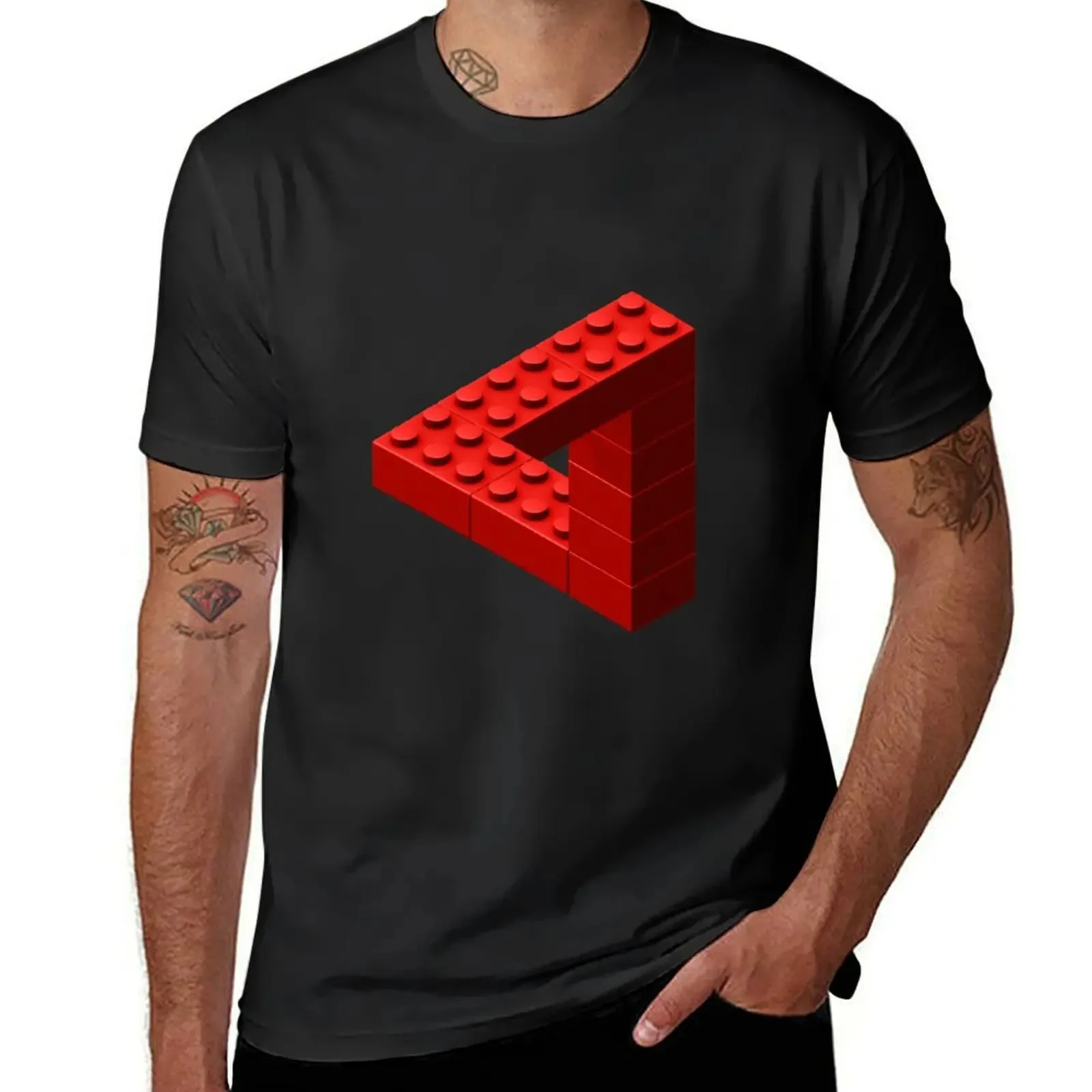 Escher Toy Bricks - Red T-Shirt boys whites cute clothes boys animal print slim fit t shirts for men