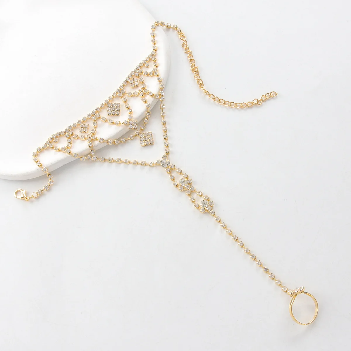 Fashionable Multi-layer Tassel Rhinestone Foot Chain Nightclub Ladies\' Jewelry Ankle Accessories