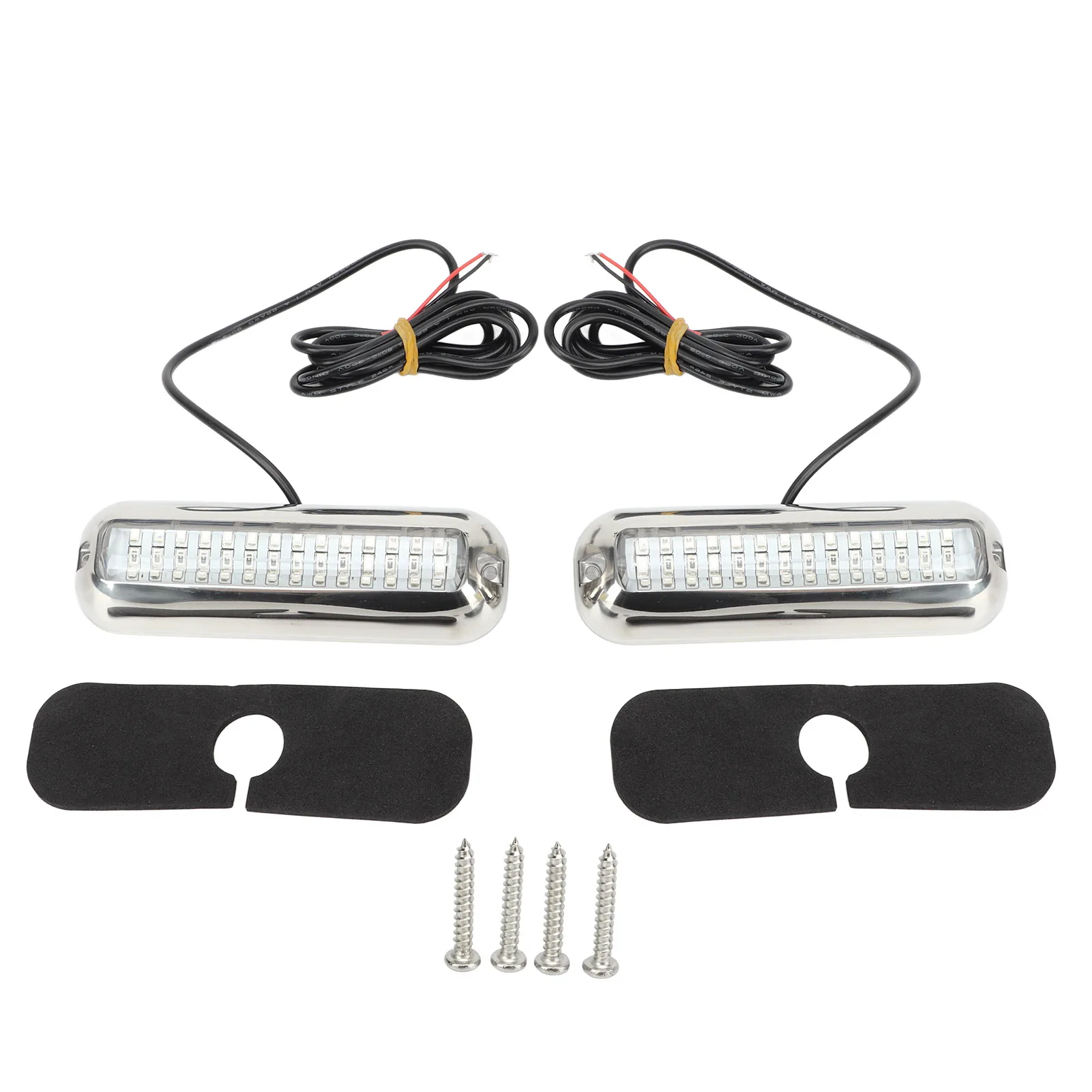 

2pcs 42LED Boat Transom Light - 10-36V IP68 Waterproof 1500LM, Stainless Steel Underwater Light for Marine Vessel Modification