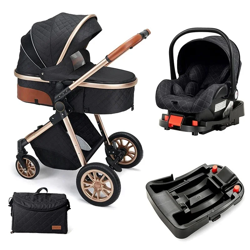 Baby Car Seat And Strollers Baby Pushchairs Carriage Poussette 3 En 1 Foldable Baby Stroller Pram 3 In 1 With Car Seat