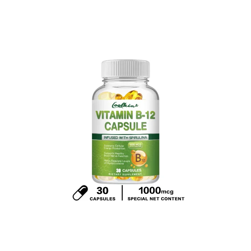 Vitamin B12 Capsules - Benefits Brain & Heart Function, Supports Memory, Learning, Helps Boost Natural EnergyCapsule