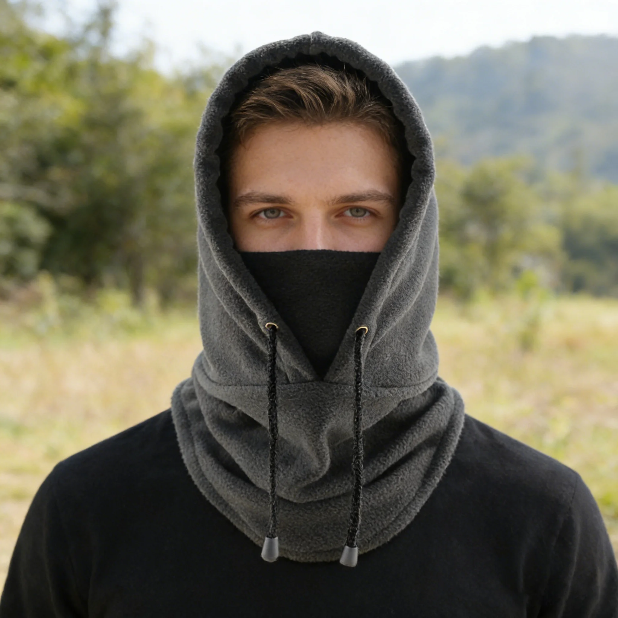 2026 New Winter Thermal Neck Warmer Outdoor Fleece Balaclava Scarf Skiing Face Mask Snood Hood Hat Windproo Barafak Hat