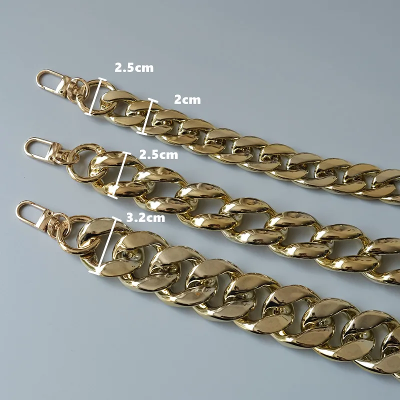 New Fashion Woman Handbag Accessory Chain Detachable Replacement Luxury Gold Acrylic Strap Women Shoulder DIY Solid Resin Chain