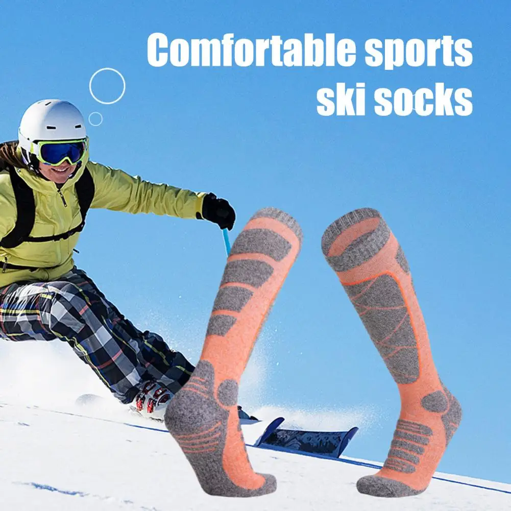 

Thermal Ski Socks Thermal Knee High Ski Socks for Men Women Breathable Weather Socks with Shock Absorption for Snowboarding