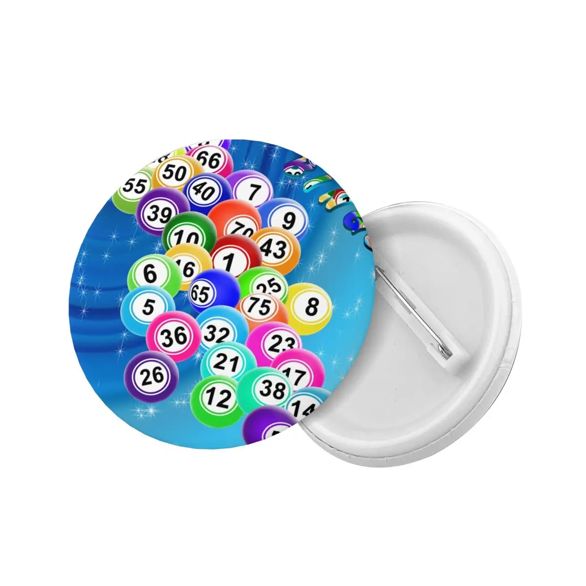 Custom Bingo Balls Button Pin for Backpack Paper Game Badges Brooches Pinback Gift