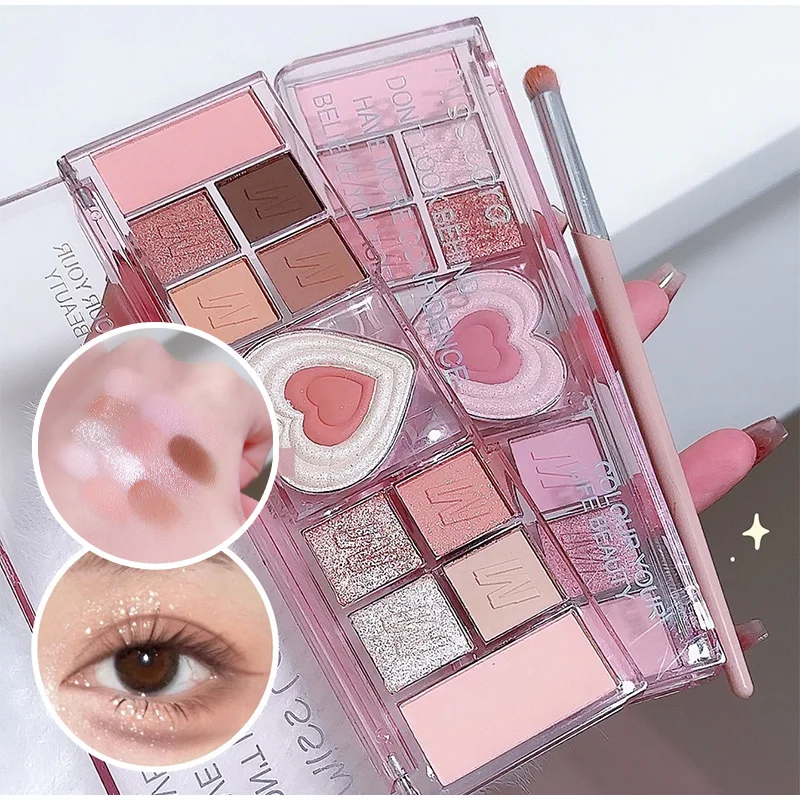 12 Colors Pink Eyeshadow Palette Natural Cool Tone Low Saturation Matte Eye Shadow Pallet Brown Korean Makeup Cosmetic New