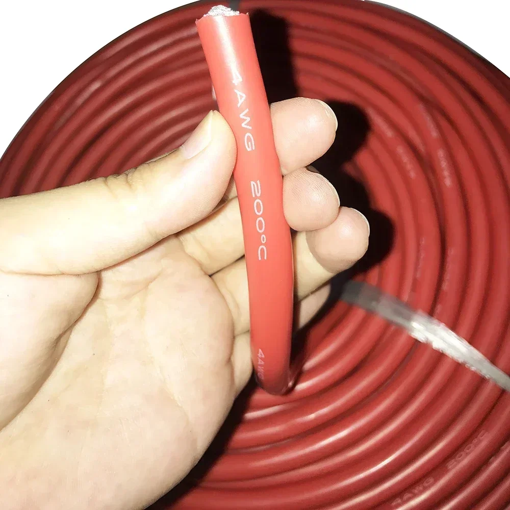 

Original Silicone Cable 4 AWG Cables Gauge Red Black Tinned Copper Wire Soft wires 4AWG -60-200 Degree High Temperature Line