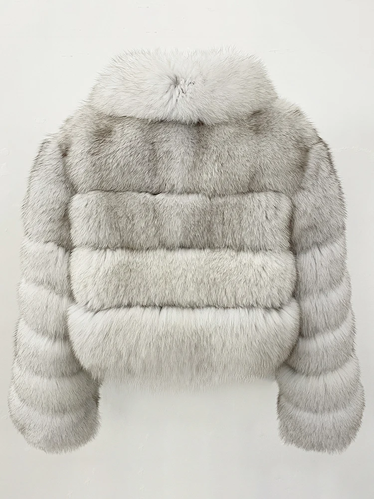 Femmes 2025 nouvelle mode d'hiver haut chaud vêtements dame grande taille veste de fourrure de renard naturel vêtements court réel manteau de fourrure femme