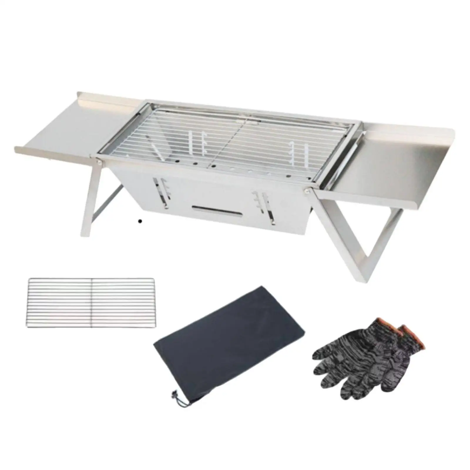 Portable Folding Ember-Fired Grill Foldable Folding Ember-Fired Instant Setup Compact Barbecue Rack for Campers, Picnic,