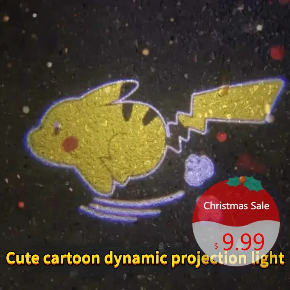 

TAKARA TOMY Pokemon HelloKitty Battery Car Dynamic Projection Light Cute Cartoon Room Decorative Tail Light Sweet Clear