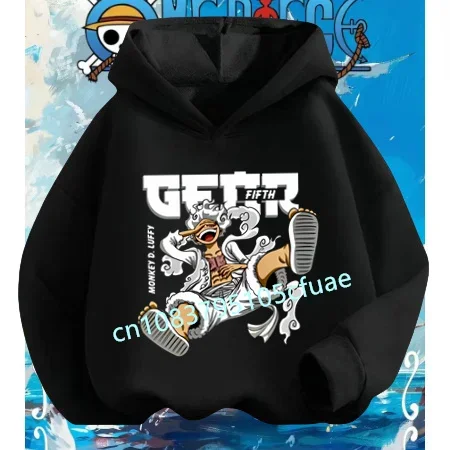 

2025 New Anime One Piece Hoodies Kids Fashion Luffy Pullover Fashion Hoodie Set Sweats Kids Hip Hop Coat Boys Clothing Cosplay