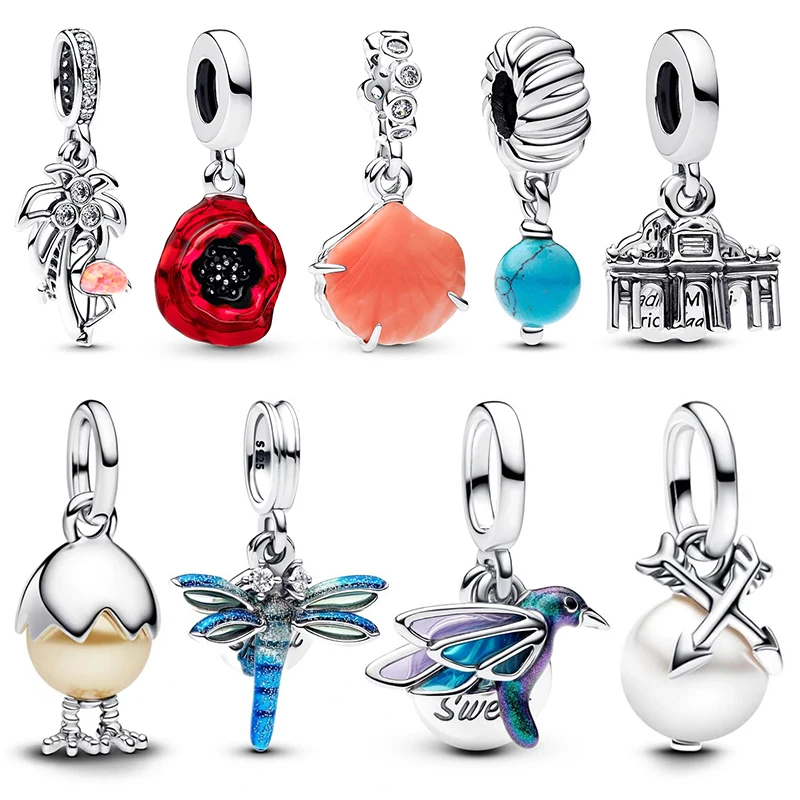 

925 Sterling Silver 2025 New in Hot Heart Pendant Charm Bead Fit Original Bracelet Bangle Necklace Women Luxury DIY Jewelry Gift