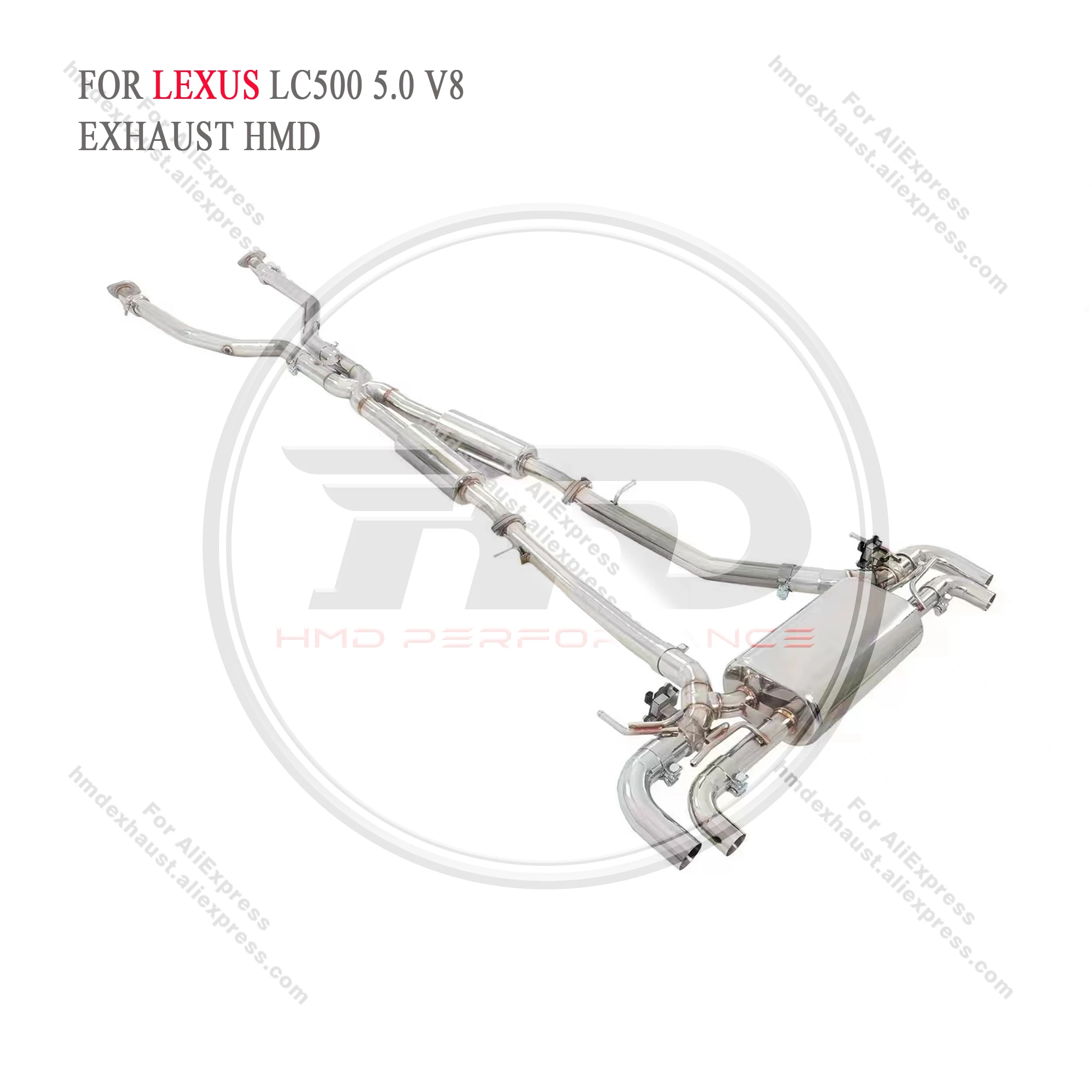 HMD Exhaust System Stainless Steel Performance Catback for Lexus LC500 V8 5.0L Muffler With Valve