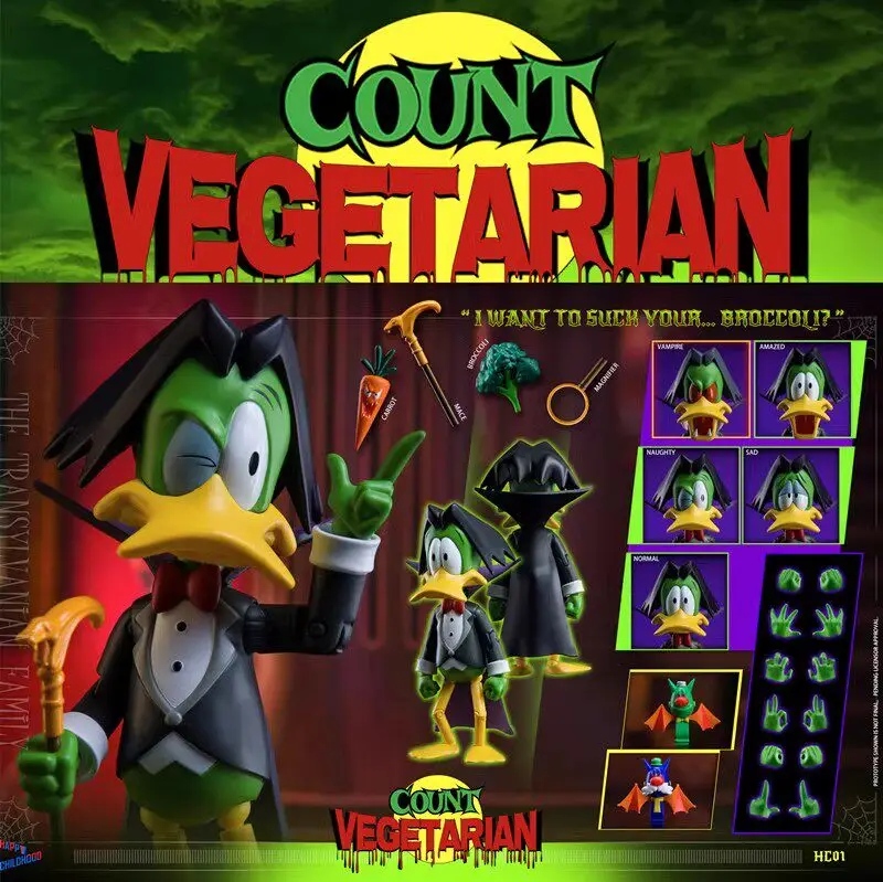 

Коллекционная фигурка Happy Count Vegetarian Count Duckula, модель из ПВХ, украшение для дома, для коллекционеров анимации, в наличии, HC01