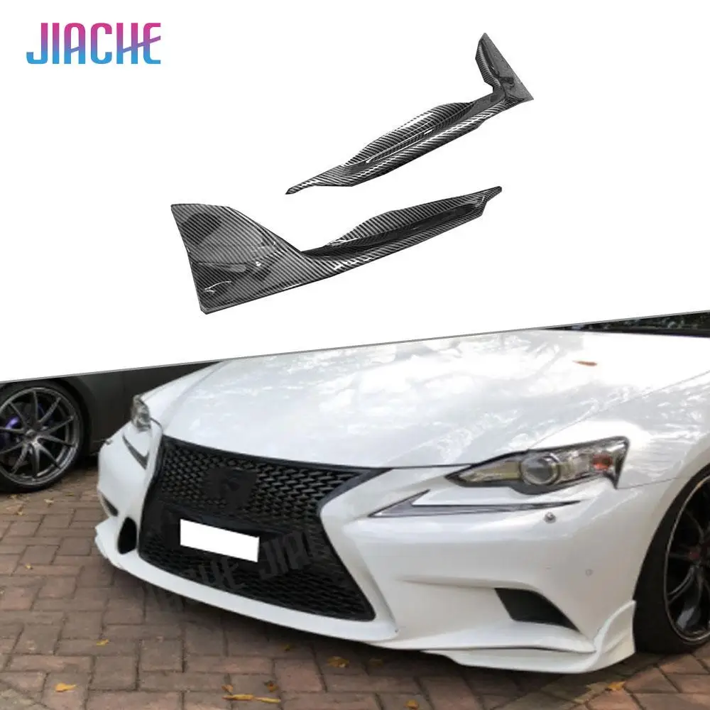 

2PCS Carbon Fiber Car Front Bumper Splitters for Lexus IS250 300 IS F Sport Sedan 4 Door T Style 2013-2016 Frpnt lip Bumper FRP