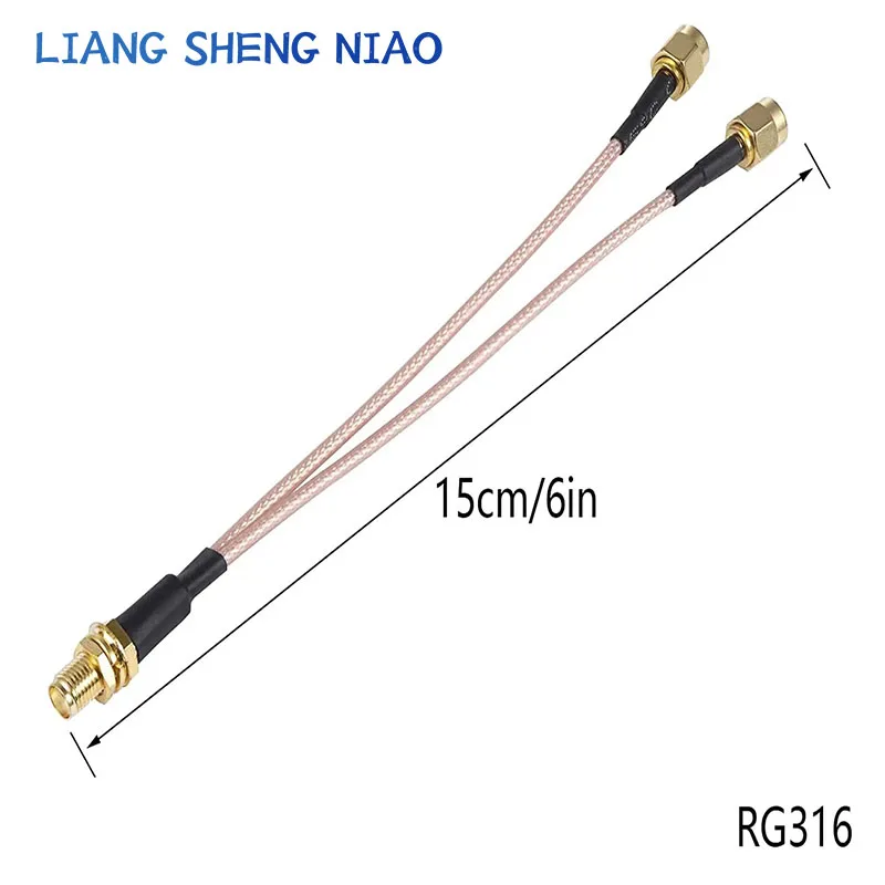 SMA to 2X SMA Male Female Y type Splitter Combiner jumper cable pigtail RG316