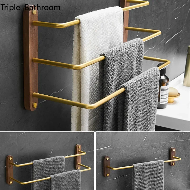 Drilling Installation Aluminum Alloy Towel Rack Bathroom Accessories Wall Mounted Towel Bar Toilet Towel Storage Rack Appliances