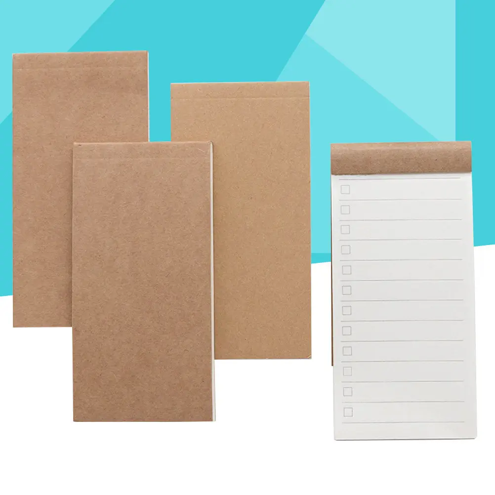 4Pcs Compact Craft Paper Notepad Bundle to Do List Line Grid Blank Memo Pads Perfect Bound Tear Off Office School Supplies