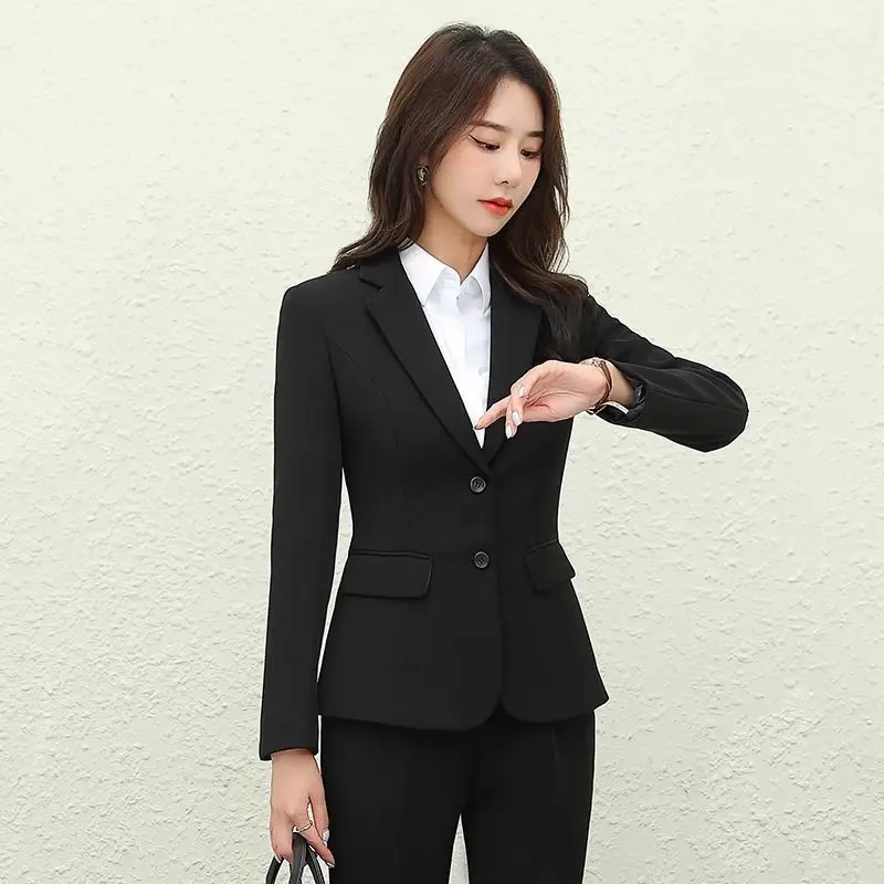 Hochwertiges professionelles Anzugset für Damen, Bla-Anzug, Jaet, formelle Kleidung für Studenten, Job-Interviews und Arbeit in Hotels