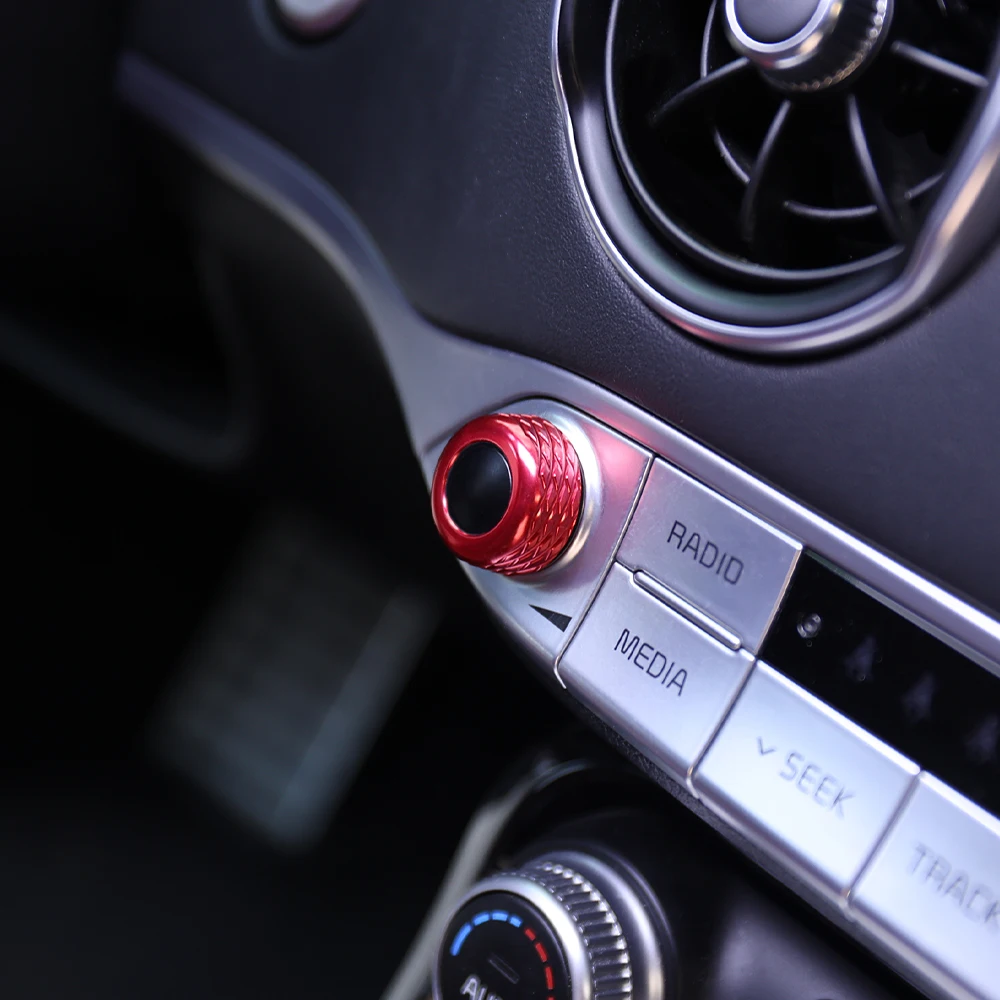 2PCS Interior Accessories Aluminum Alloy Air Conditioner / Volume Knob Ring Cover For Kia Stinger 2018-2023 LHD/RHD - view 3