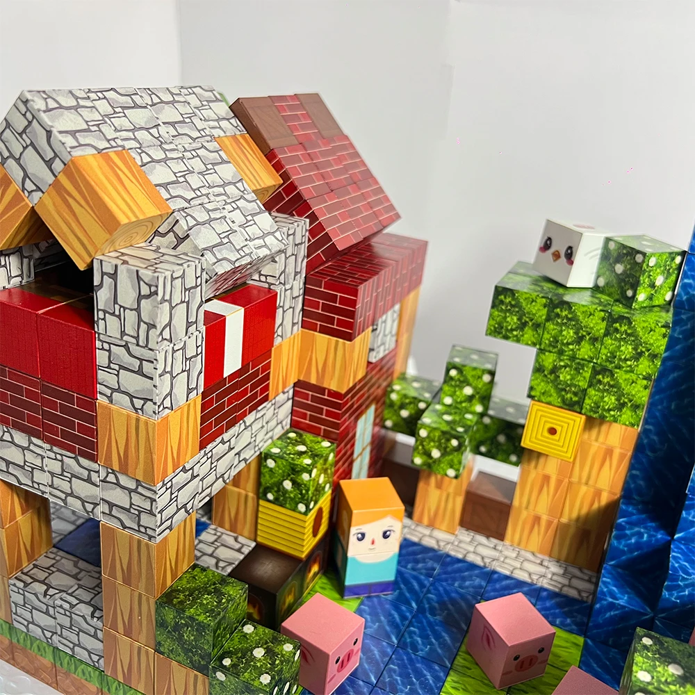 Stream Cabin Magnetic Building Block Creative Bricks My Famous Scene World Architectural Set DIY Model Kids Toy Christmas Gifts