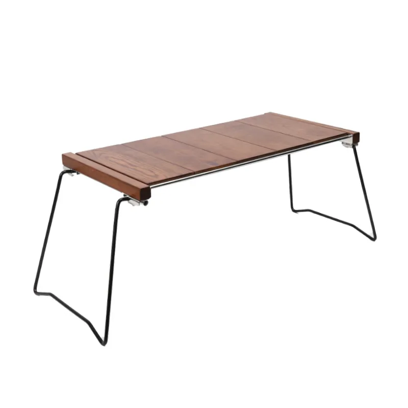 Outdoor camping combination barbecue table folding solid wood barbecue folding table car convenient table