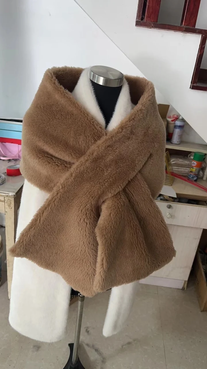 Xale macio para mulheres, poncho, alpaca real, estola mista, envoltórios de moda feminina, lenço de luxo para outono e inverno, novo