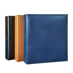 A4 PU Leather Binder Photocard Photo Album Coin Stamp Paper Money Collection Book File Document Binder Loose Leaf Cover 3 Ring