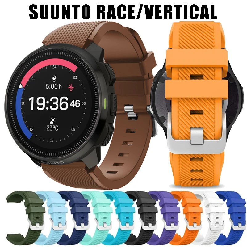 22mm Sport Silicone Band For Suunto Race 2/Race Run Soft Wristband For Suunto 5 9 Peak Pro/DLC Suunto Vertical 2/Ocean Bracelet