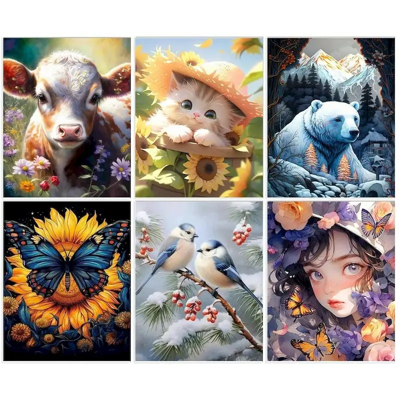 

CHENISTORY Frame Painting By Numbers Animals For Adult Kit Abstract Oil DIY HandPaint Canvas Paint Unique Gift Home Decor