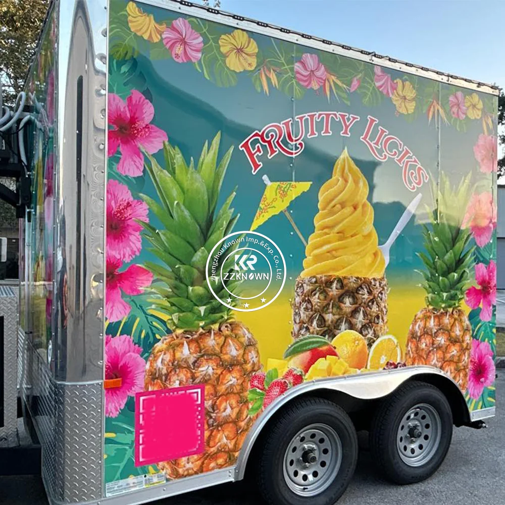 Aangepaste voedselaanhangwagen Volledig uitgerust straatrestaurant Hotdogwagen Koffiewinkel Kiosk Concessie Voedselwagen Mobiele keuken