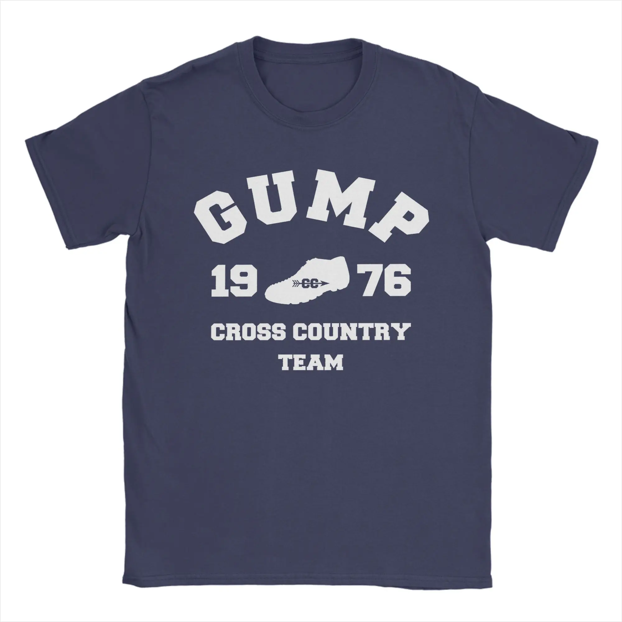 

Новинка, футболка Forrest Gump Cross Country Team для мужчин, футболки из чистого хлопка с круглым вырезом, футболки с короткими рукавами, одежда больших размеров