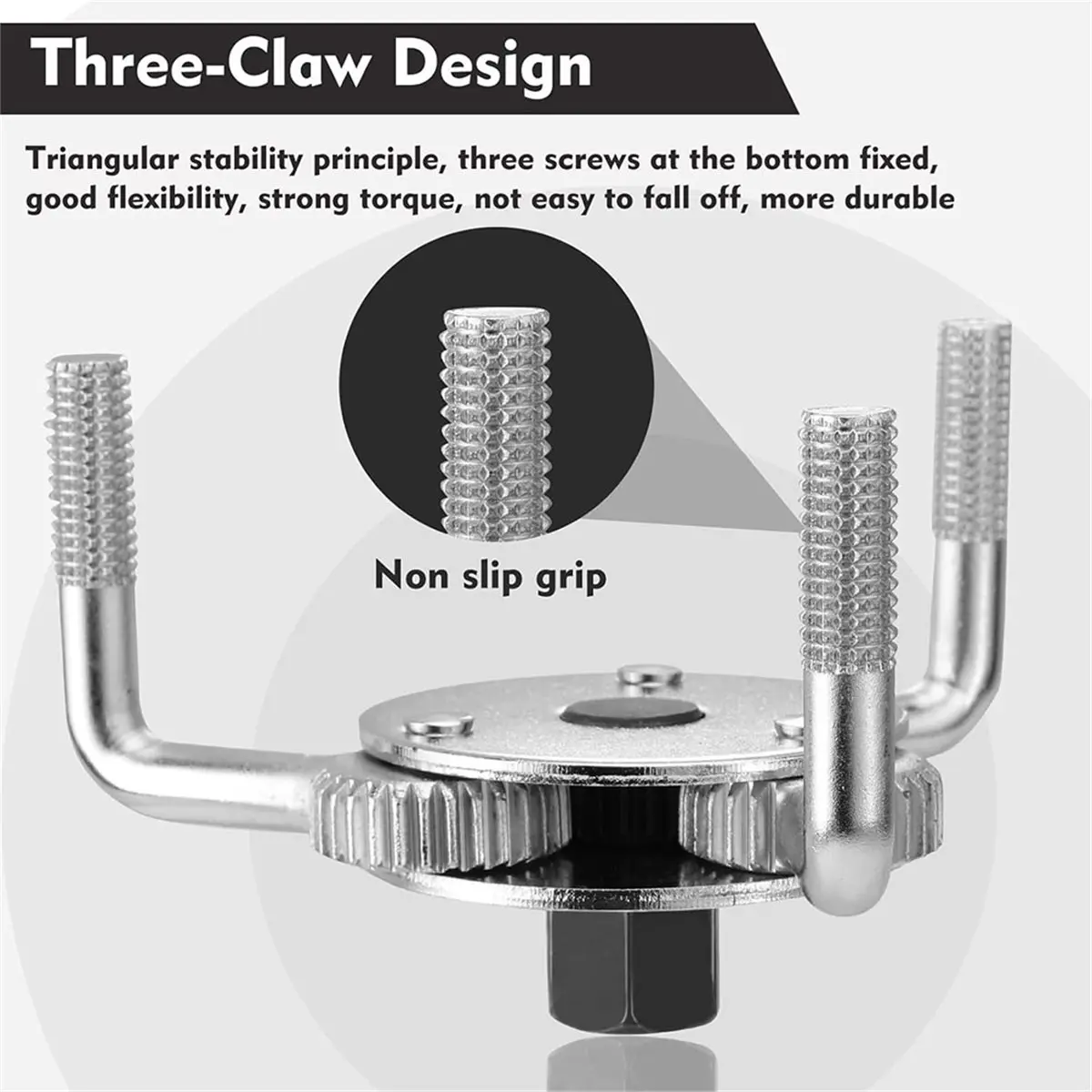 【MUST-HAVE LIST】 Universal Adjustable 3-Jaw Oil Filter Wrench, Anti-Slip Removal Tool for Car & Light Truck Oil Filters