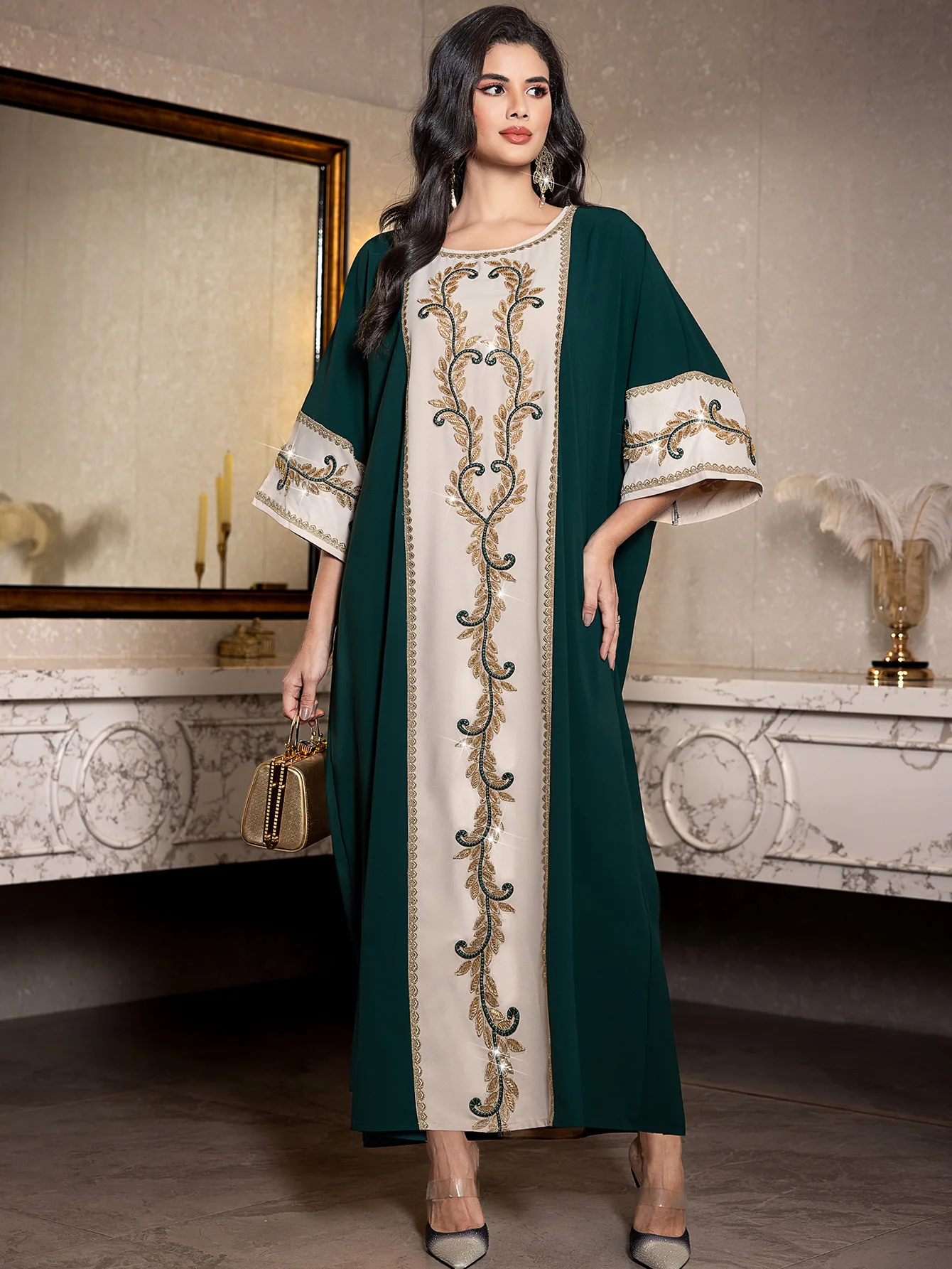 

2024 New Abaya Dubai Luxury Robe Femme Musulmane Vestidos Muslim Women Evening Dress Caftan Kebaya Marocain Djellaba Eid Ramadan