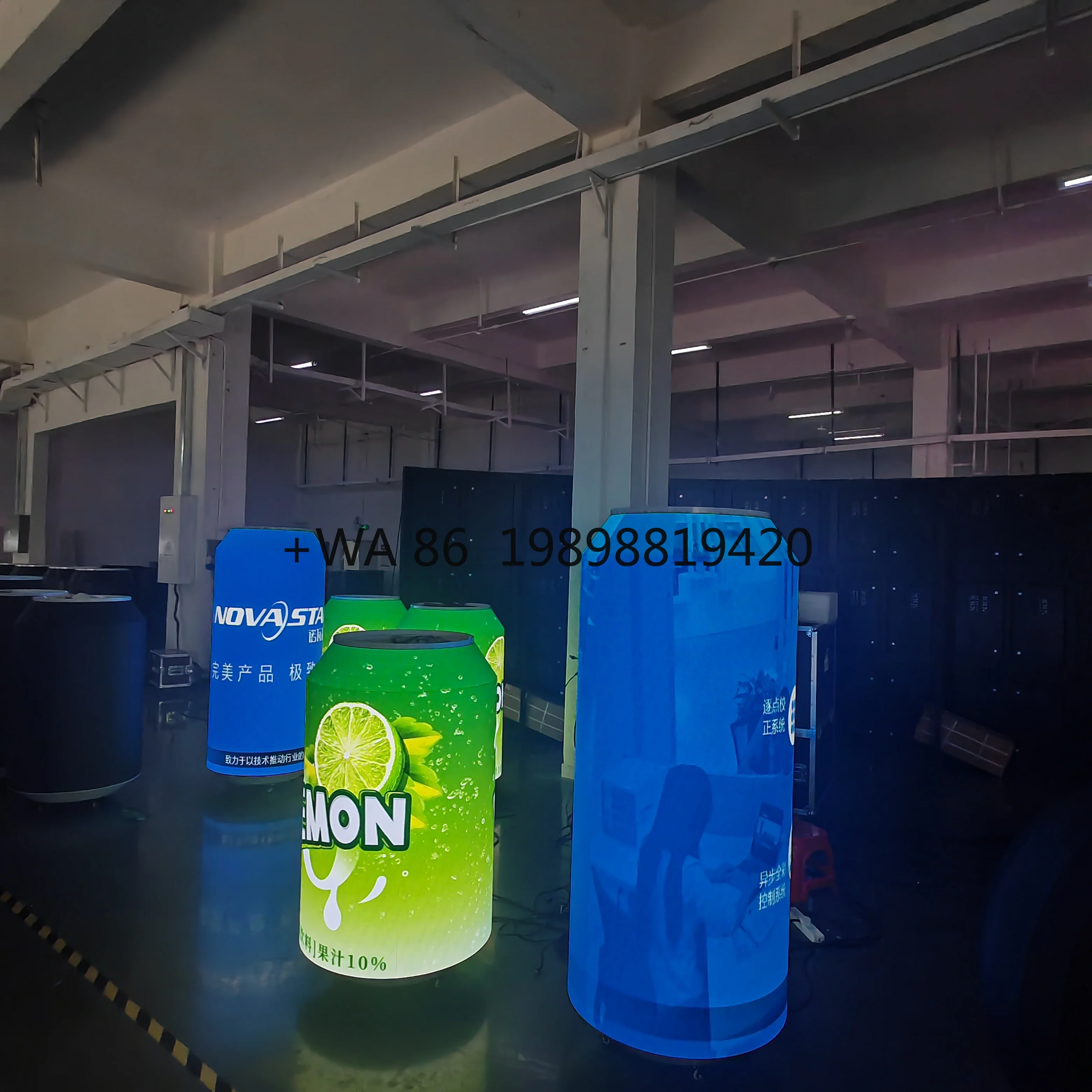 Interactive Retail Store LED Screen Advertising Lightbox 3D Beverage Can Design for Car & Shopping Mall Decoration LED Display