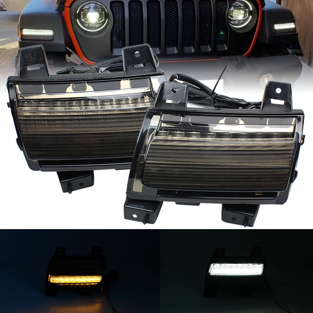 

Front Bumper LED DRL & Turn Signal Light Assembly Daytime Running Light for Jeep Wrangler JL Sport 2018 2019 2020