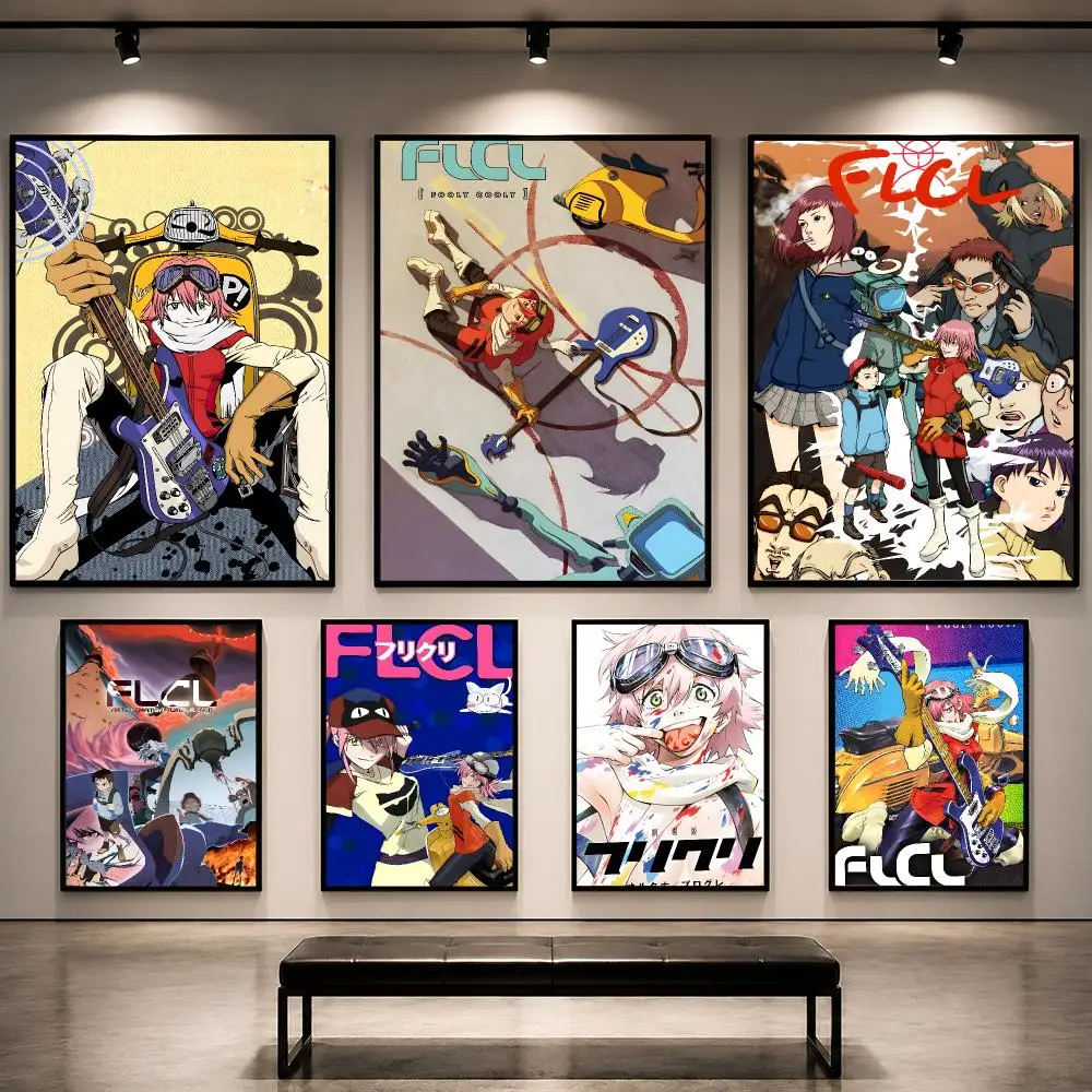 Anime FLCL Fooly Cooly Haruko Poster Pop Wall Art PP Decorative Water-Resistant Print Apartment Dorm Office Room Decor Gift