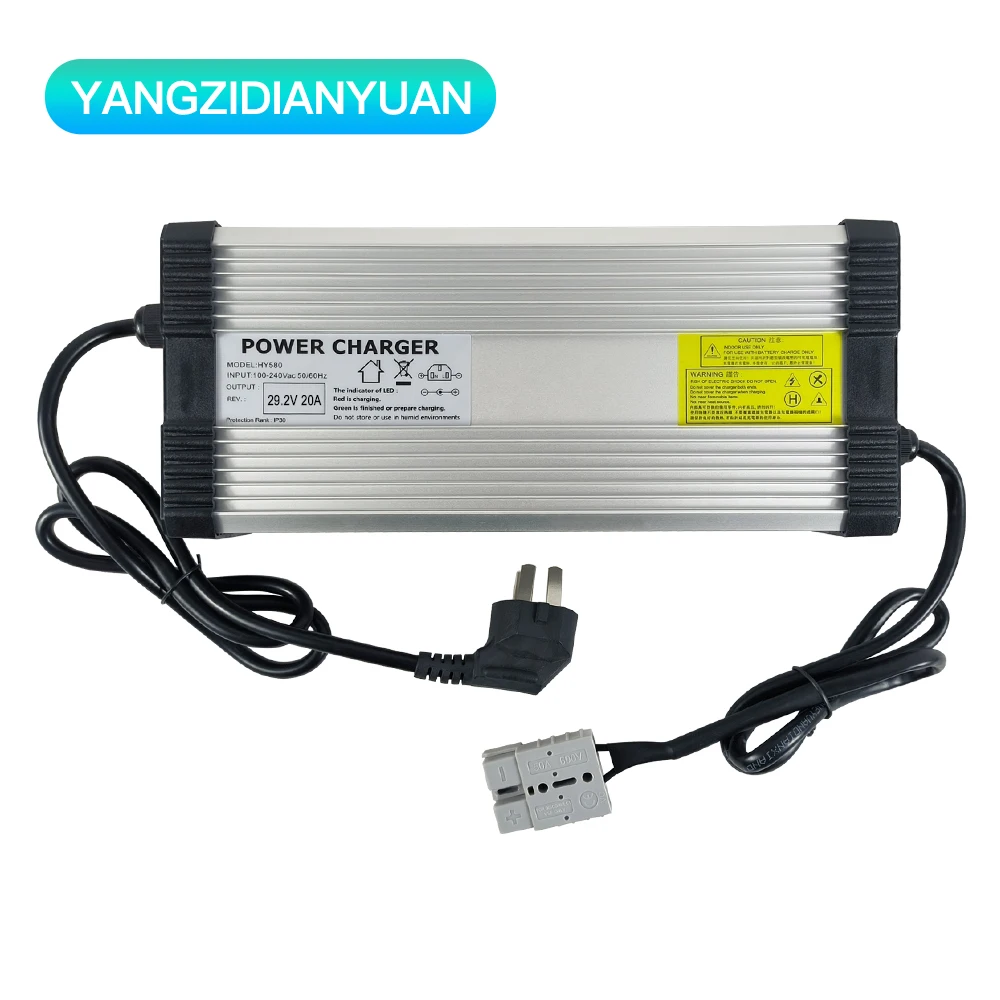 29.2V 20A 8S inteligentna automatyczna ładowarka LifePO4 z wtyczką wyjściową do (24V) baterii litowej motocykl elektryczny z wentylatorami z CE