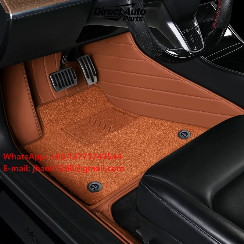 For Merce des-Benz AMG Genuine Leather Floor Mats for G500, G63, GLE53, E300L, C260L - Full Coverage Car Floor Mats