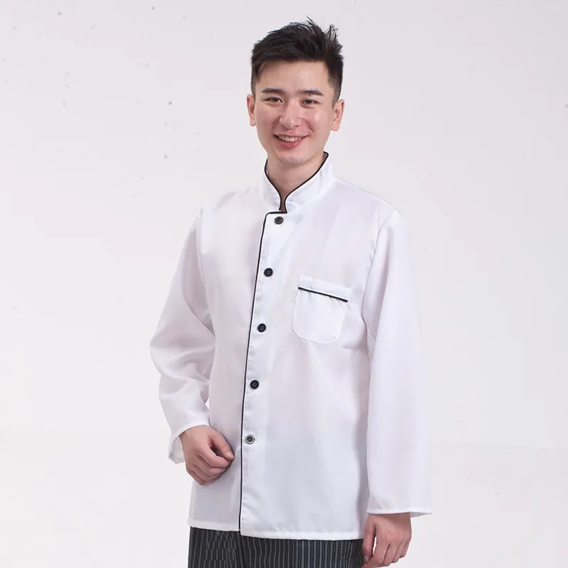 2026 New Comfortable Chef Uniform Men Long Sleeve White Baking Restaurant Hotel Kitchen Workwear for Women